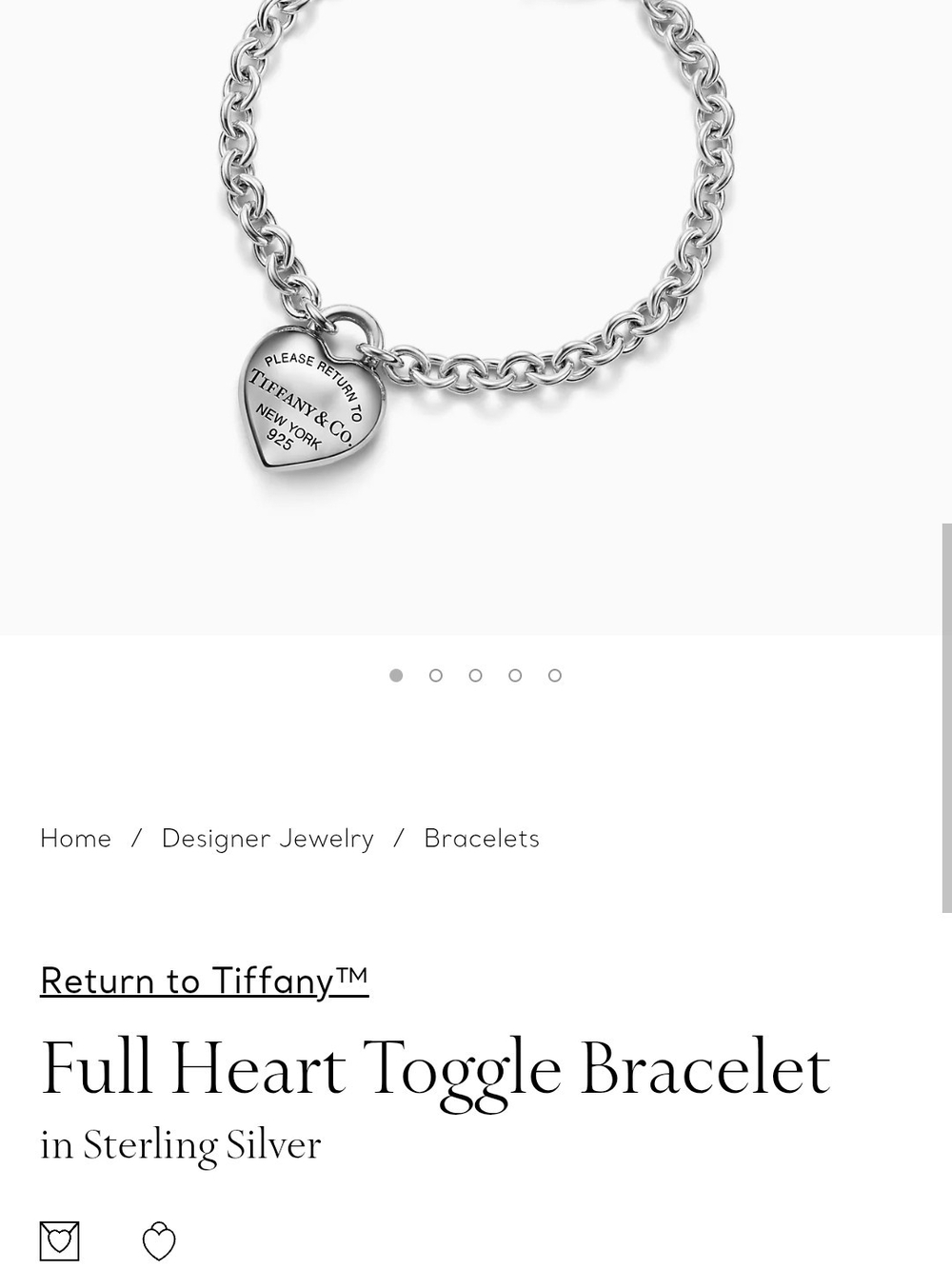 Tiffany & Co Full Heart Toggle Bracelet - Picture 7 of 7